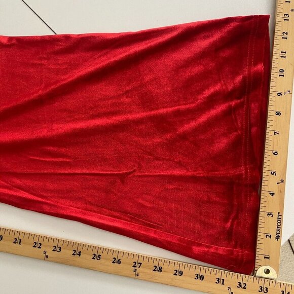 ModCloth Velvet Pull On Flare Leg Pants Size Large Red High Rise - Picture 8 of 9